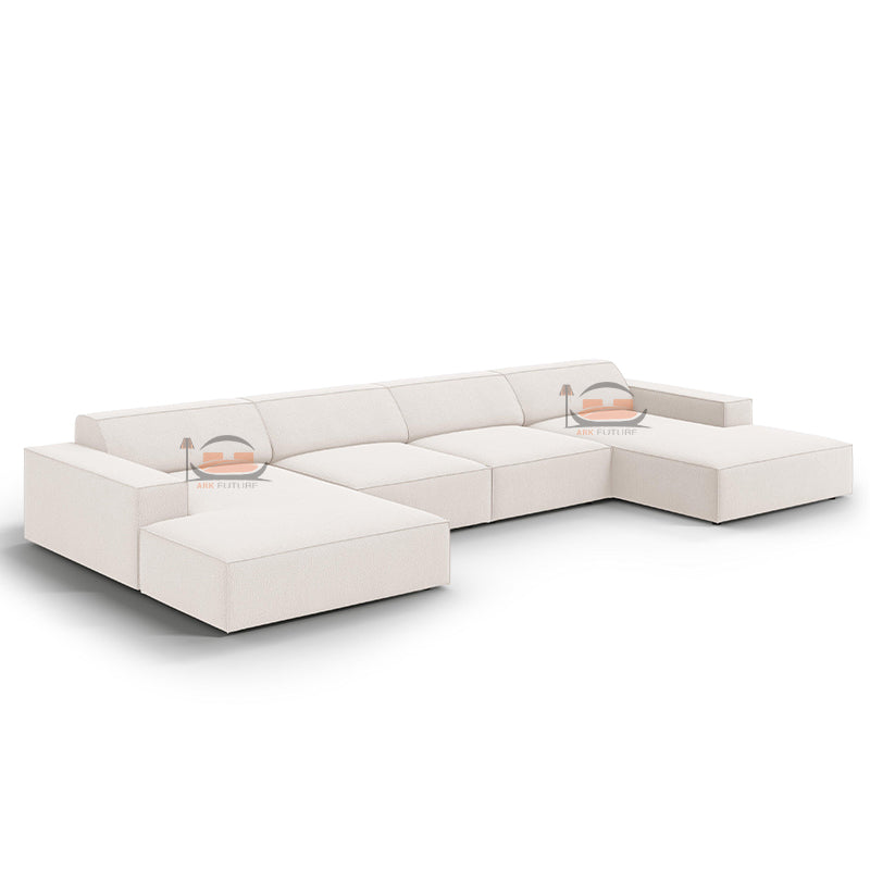 Hackney U Shape Sofa in Plush Velvet Fabric