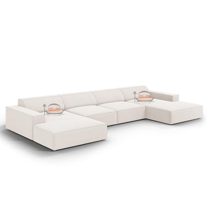 Hackney U Shape Sofa in Plush Velvet Fabric
