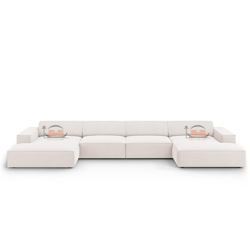 Hackney U Shape Sofa in Plush Velvet Fabric