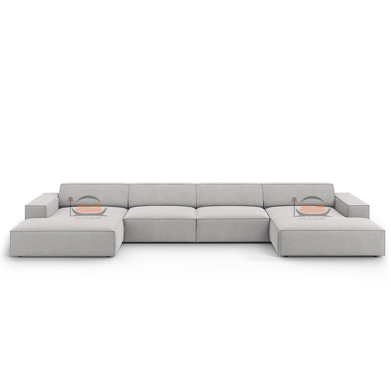 Hackney U Shape Sofa in Plush Velvet Fabric