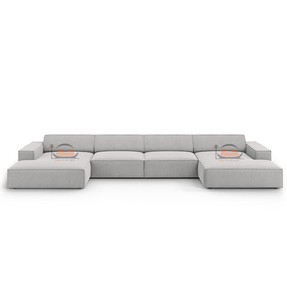 Hackney U Shape Sofa in Plush Velvet Fabric
