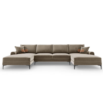 Howard U Shape Sofa in Plush Velvet Fabric