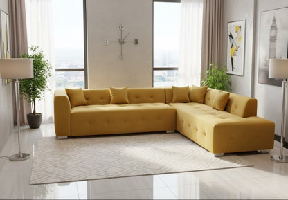 Vesta Plush Velvet Corner Sofa – Elegant & Comfortable Luxury Seating for Modern Homes